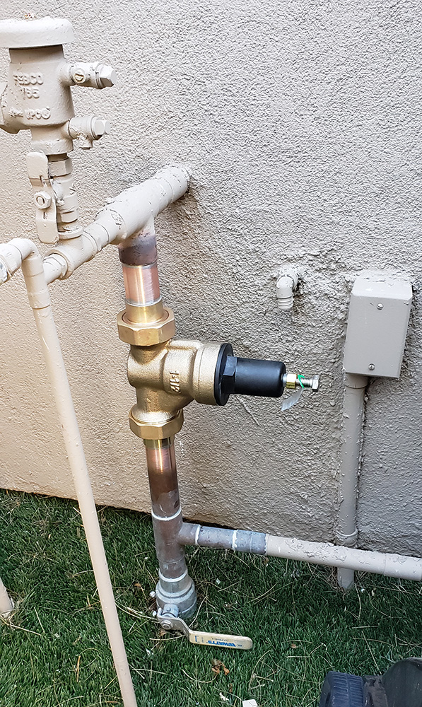 new Pressure reducing valve installation